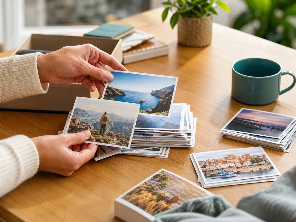 Vytlačené fotografie pripravené na výber a objednanie