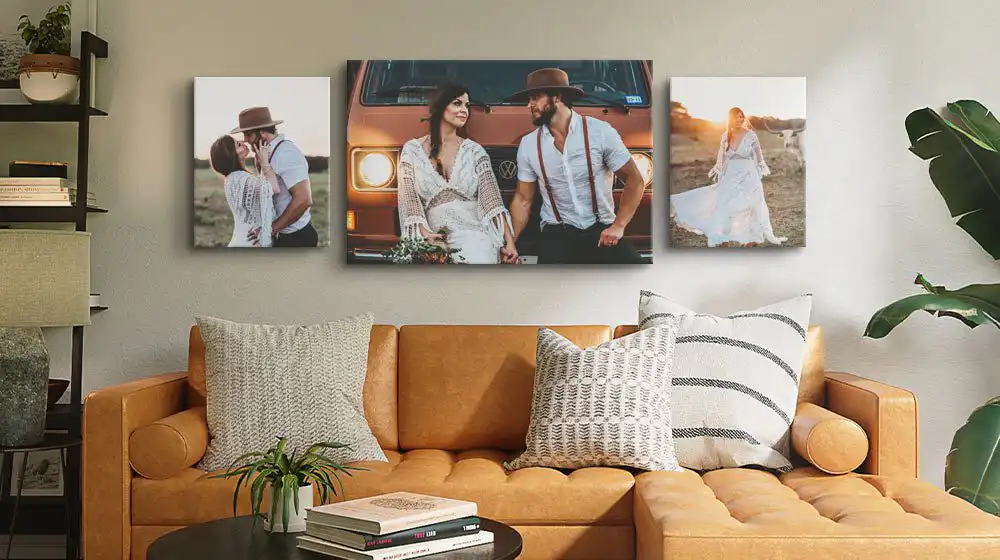 Domáci DIY fotokalendár z vlastných fotografií a fotoobraz na stene