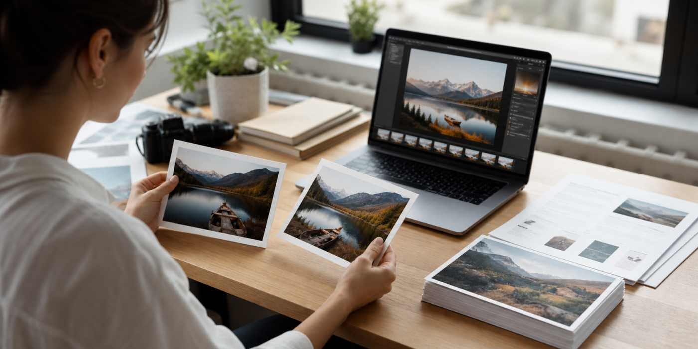 Tlač fotografií online v roku 2026 na pracovnom stole