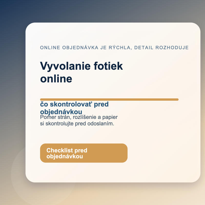 Kontrola cropu, papiera a formátu pred online vyvolaním fotiek
